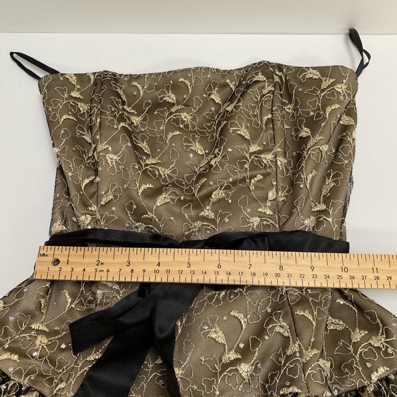 Jessica McClintock Strapless Cocktail Dress Women’s Size 6 Gold and Black - Picture 10 of 10